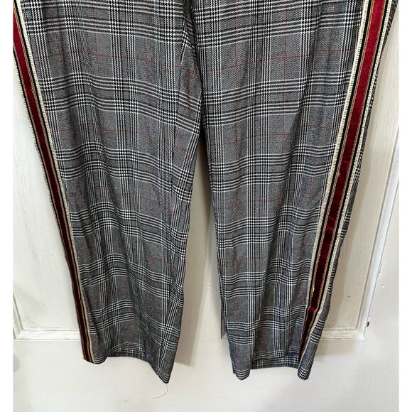 Zara Basic Plaid Pants Dark Academia Womens Large Tuxedo Stripe Pockets Career - Picture 4 of 7